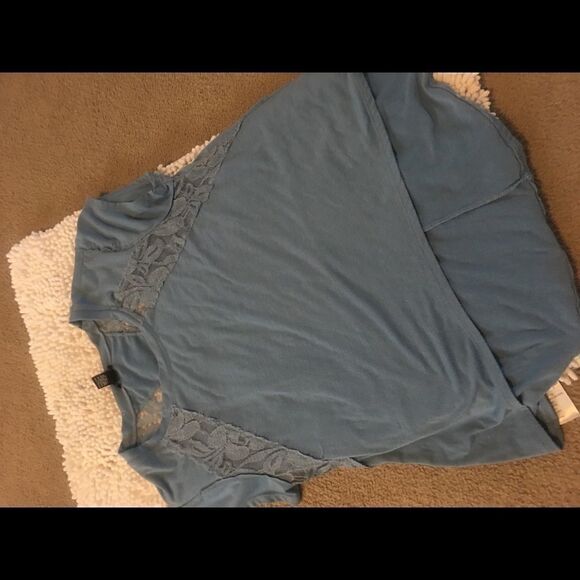 Rue 21 Women's Blue Lace Front Blouse Small - Picture 4 of 6